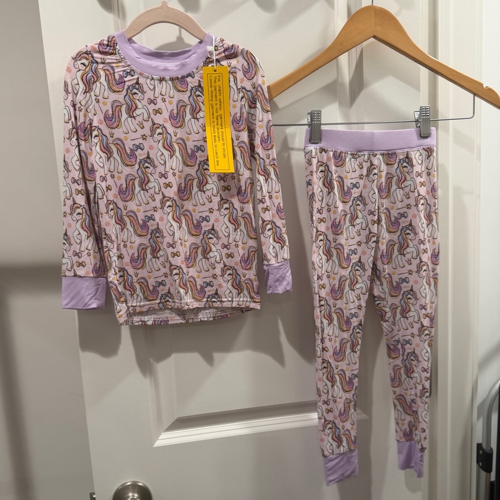 Unicorn Print Bamboo Kids Pajamas - size 4T NWT